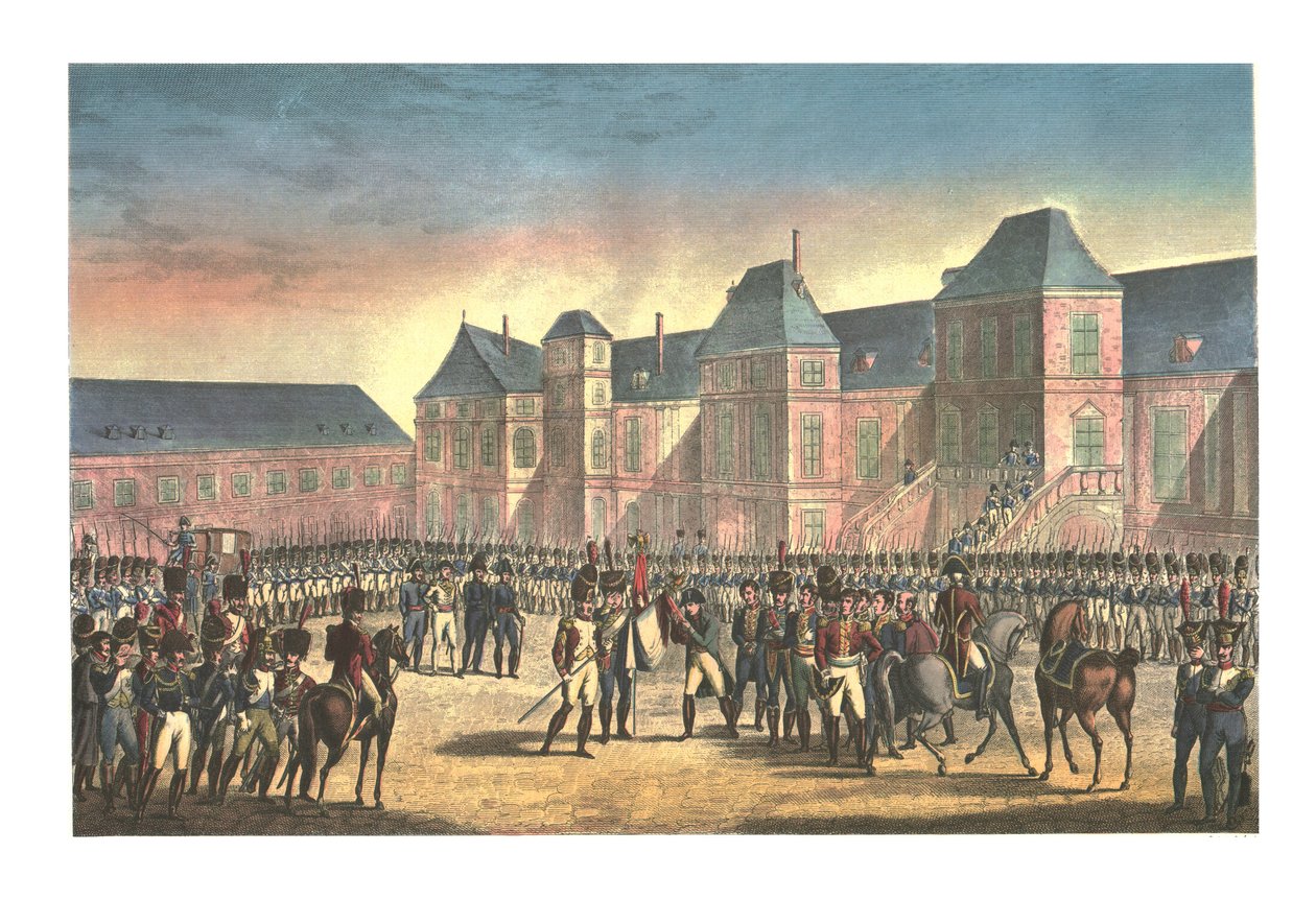 رحيل نابليون من فونتينبلو ، 20 أبريل 1814 ، 1850 بواسطة فرانسوا بيجوت