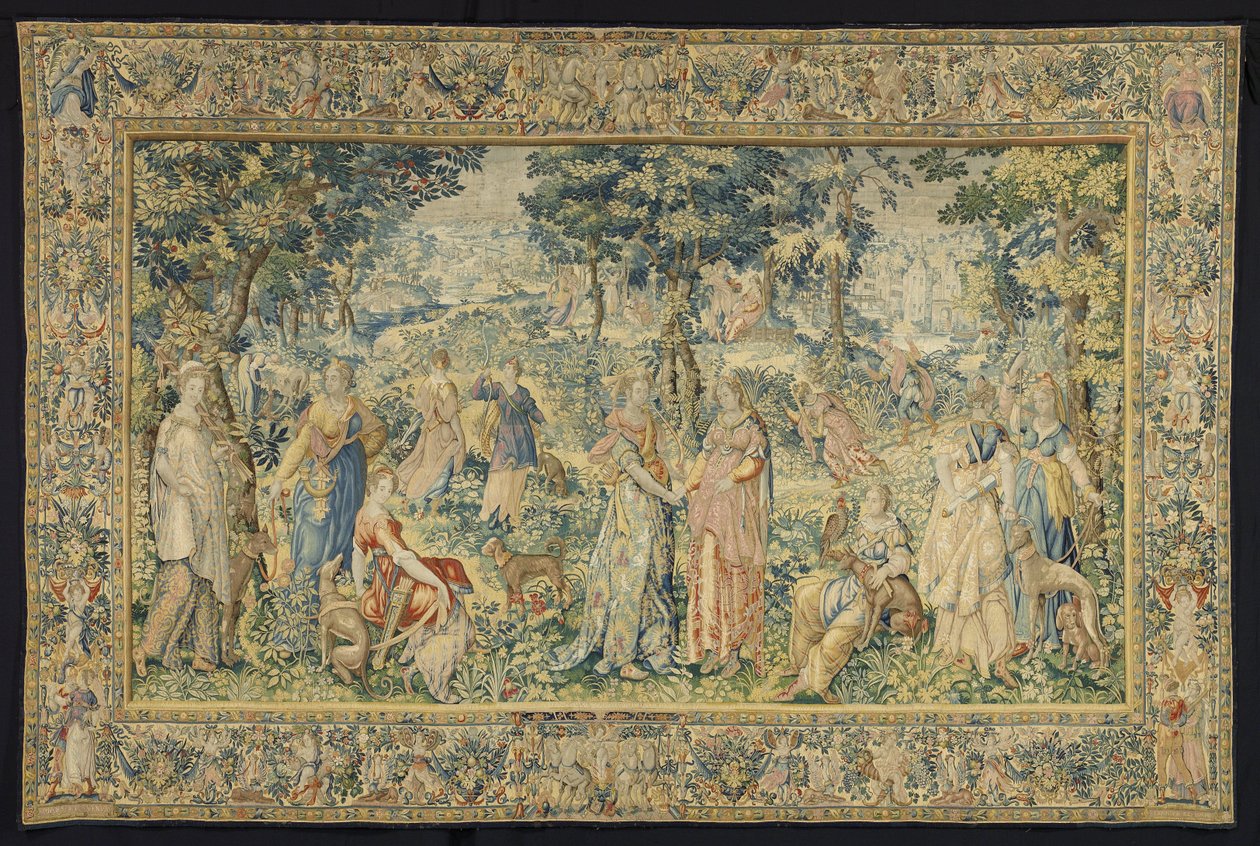 سيفالوس وبروكرس نسيج مع تاريخ Cephalus و Procris من سلسلة ديانا تاريخ ديانا (عنوان المسلسل) بواسطة فرانسوا سبيرينج (ورشة عمل)