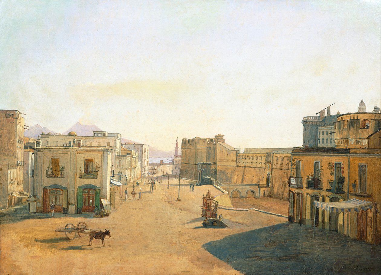 Largo del Castello with the Lantern from Molo Pier in Naples بواسطة فرانسوا فيرفلوت