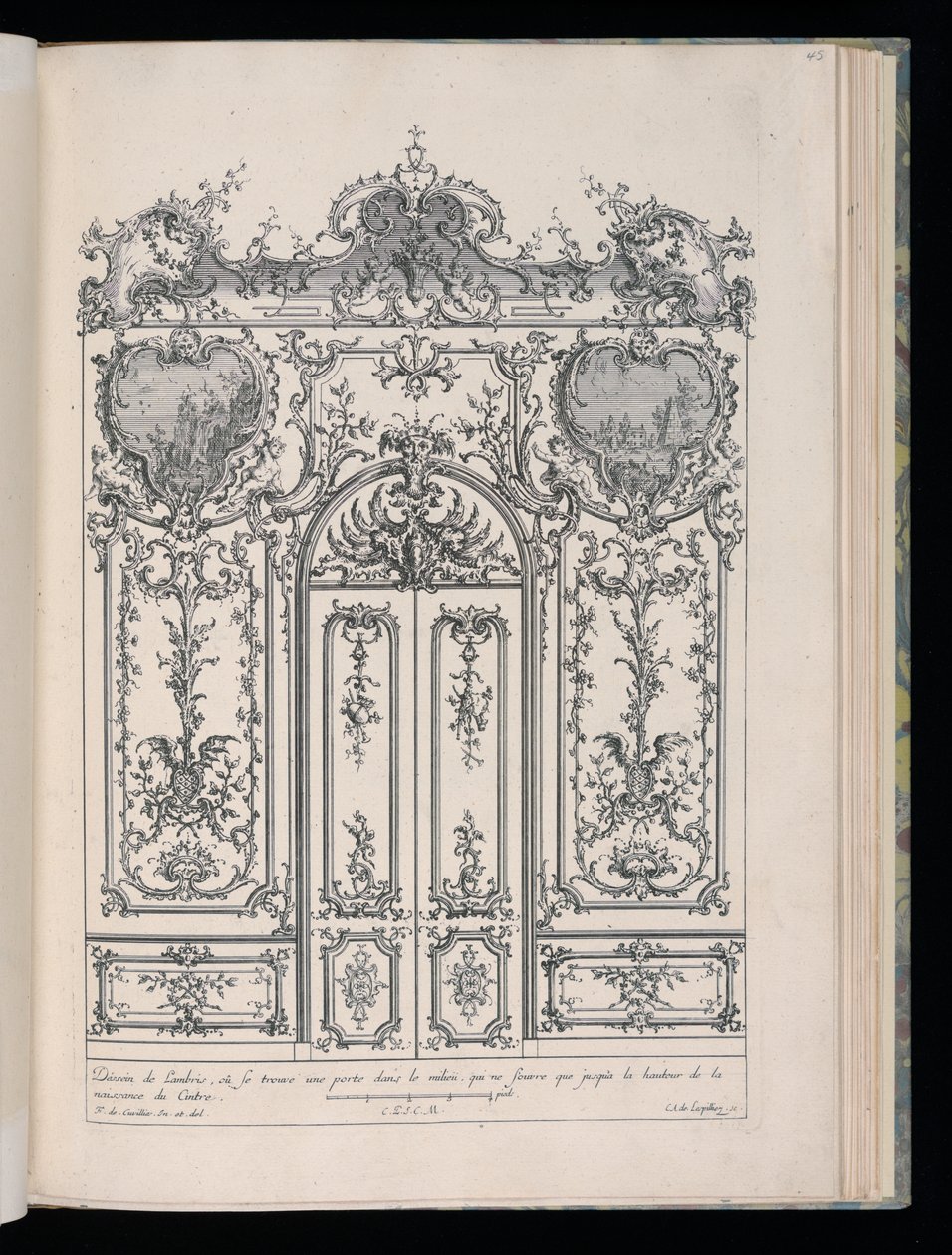 جدار بباب مزدوج ، Livre de Lambris (كتاب Wainscoting) بواسطة فرانسوا دي كوفيليس الأكبر
