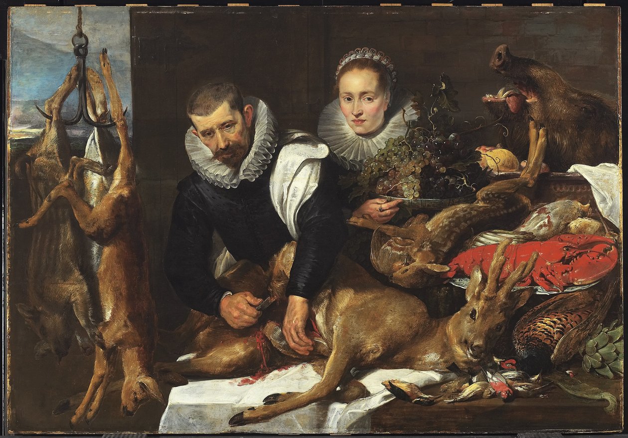 نزع زوبرك مع صورة لزوجين متزوجين ، c 1625 (زيت على لوح خشبي مهد) بواسطة فرانس سنايدر أو سنايدر