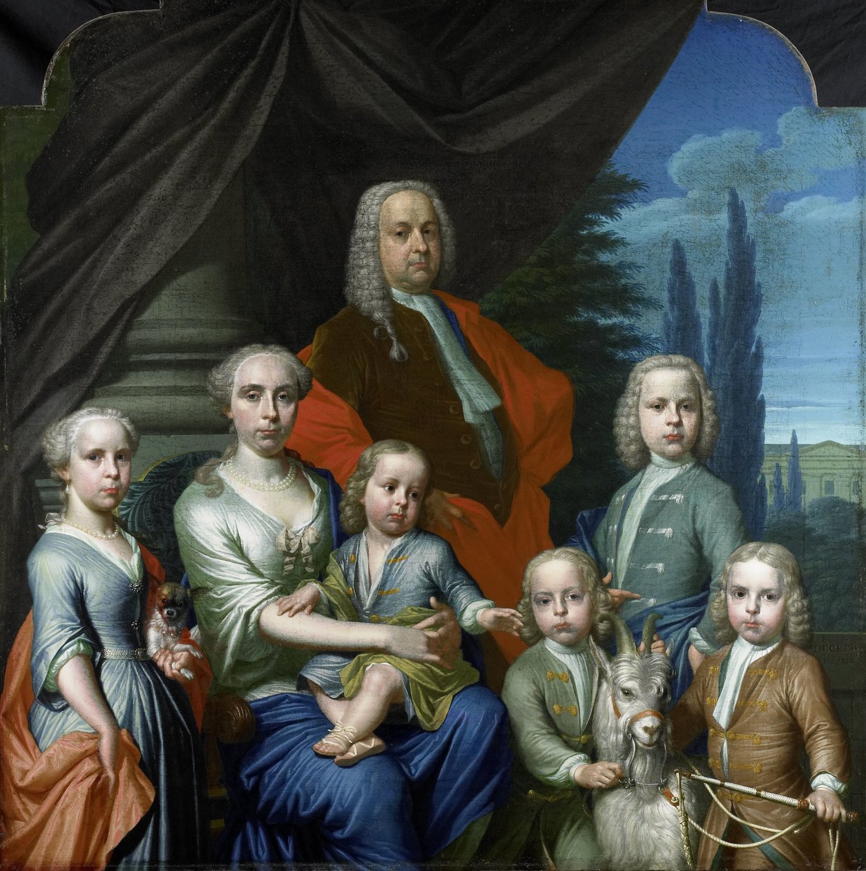 فيليم فيليب كوبس (1695-1756) مع زوجته وأولاده بواسطة فرانس ديكر