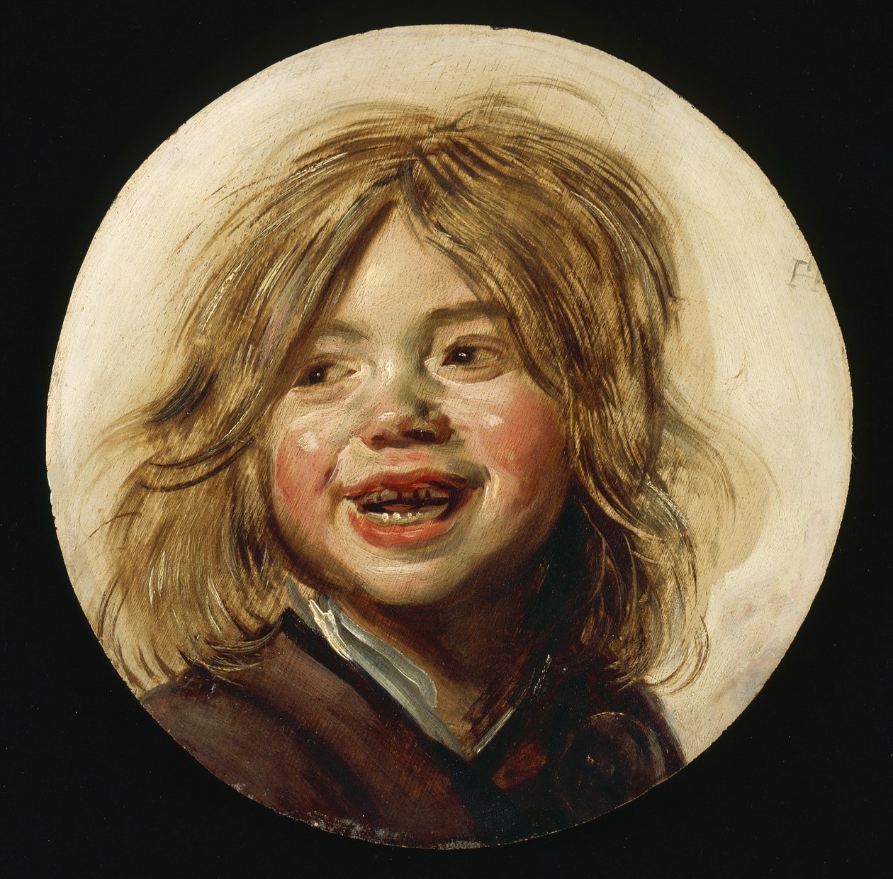 طفل يضحك ، c1620-5 (زيت على خشب) بواسطة فرانس هالس
