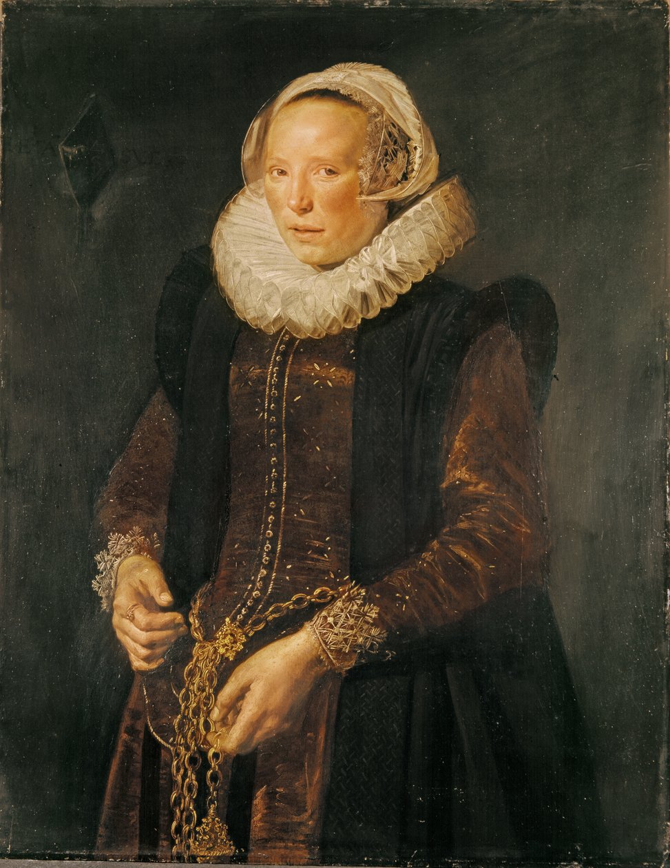 Portrait of a woman, c.1611 (oil on canvas) بواسطة فرانس هالس