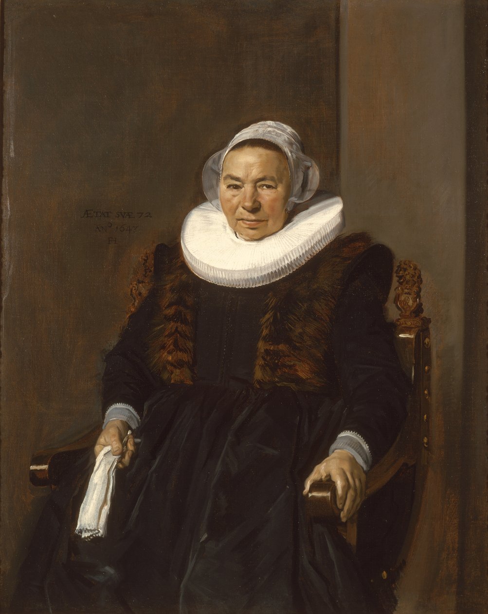 صورة لامرأة مسنة ، تسمى تقليديًا Mevrouw Bodolphe ، 1643 بواسطة فرانس هالس