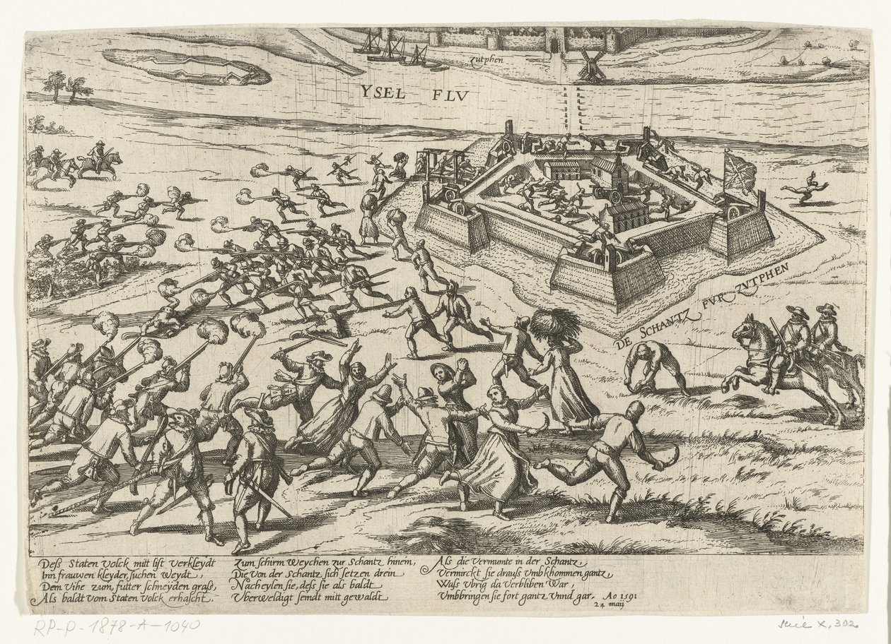 الاستيلاء على المعقل في Zutphen ، 1591 السلسلة 10: الأحداث الهولندية والأجنبية ، 1587-1612 (عنوان السلسلة) بواسطة فرانس هوغنبرغ (ورشة عمل)