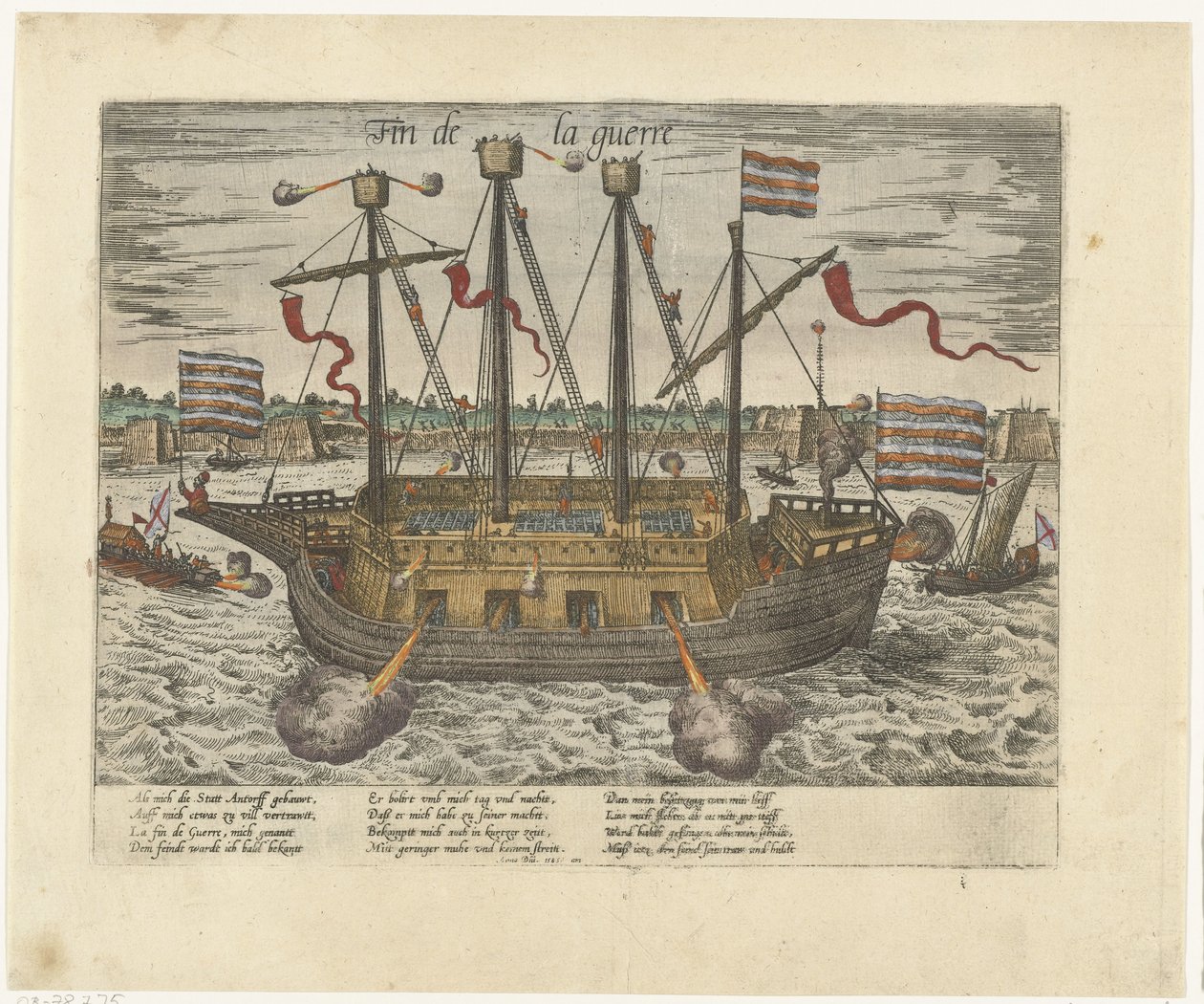 السفينة Fin de la guerre ، 1585 Fin de la guerre (العنوان على الكائن) السلسلة 9: الأحداث الهولندية والألمانية ، 1583-1587 (عنوان السلسلة) بواسطة فرانس هوجنبرج
