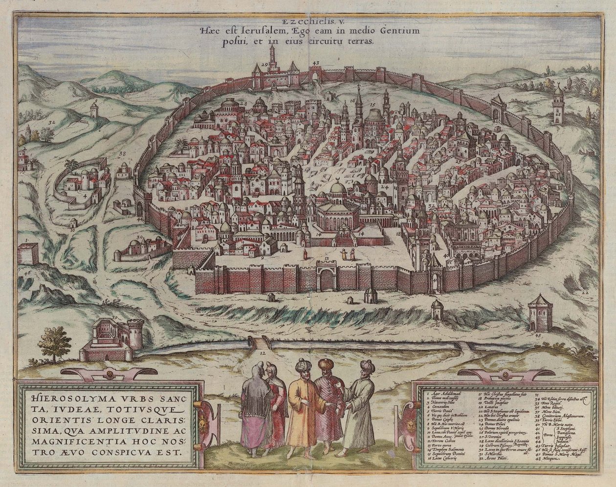 من خريطة القدس: جانسون ، يناير Illustriorum المدن الإسبانية للوحة ، أمستردام ، 1657 ، 1657 بواسطة فرانس هوجنبرج
