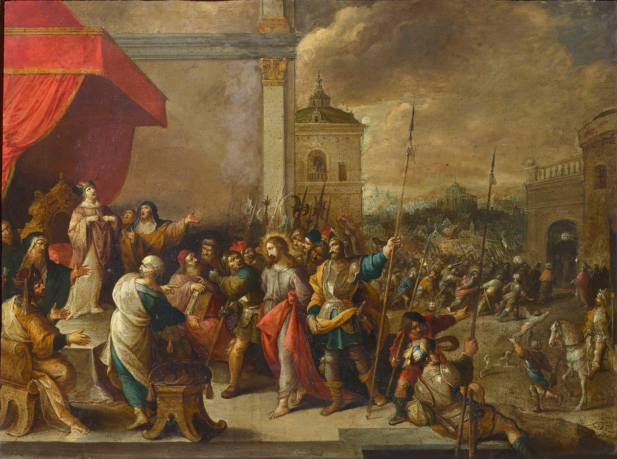 المسيح أمام قيافا ، ج. 1650. بواسطة فرانز فرانكين