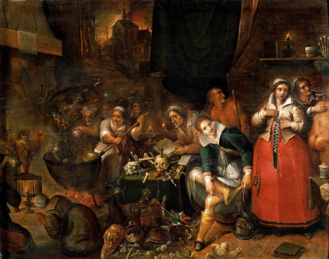 مطبخ الساحرات - فرانس فرانكين الأصغر (1581-1642). زيت على خشب ، ج. 1610. الأبعاد: 52 × 66.1 سم. متحف تاريخ الفن ، فيين بواسطة فرانز فرانكن