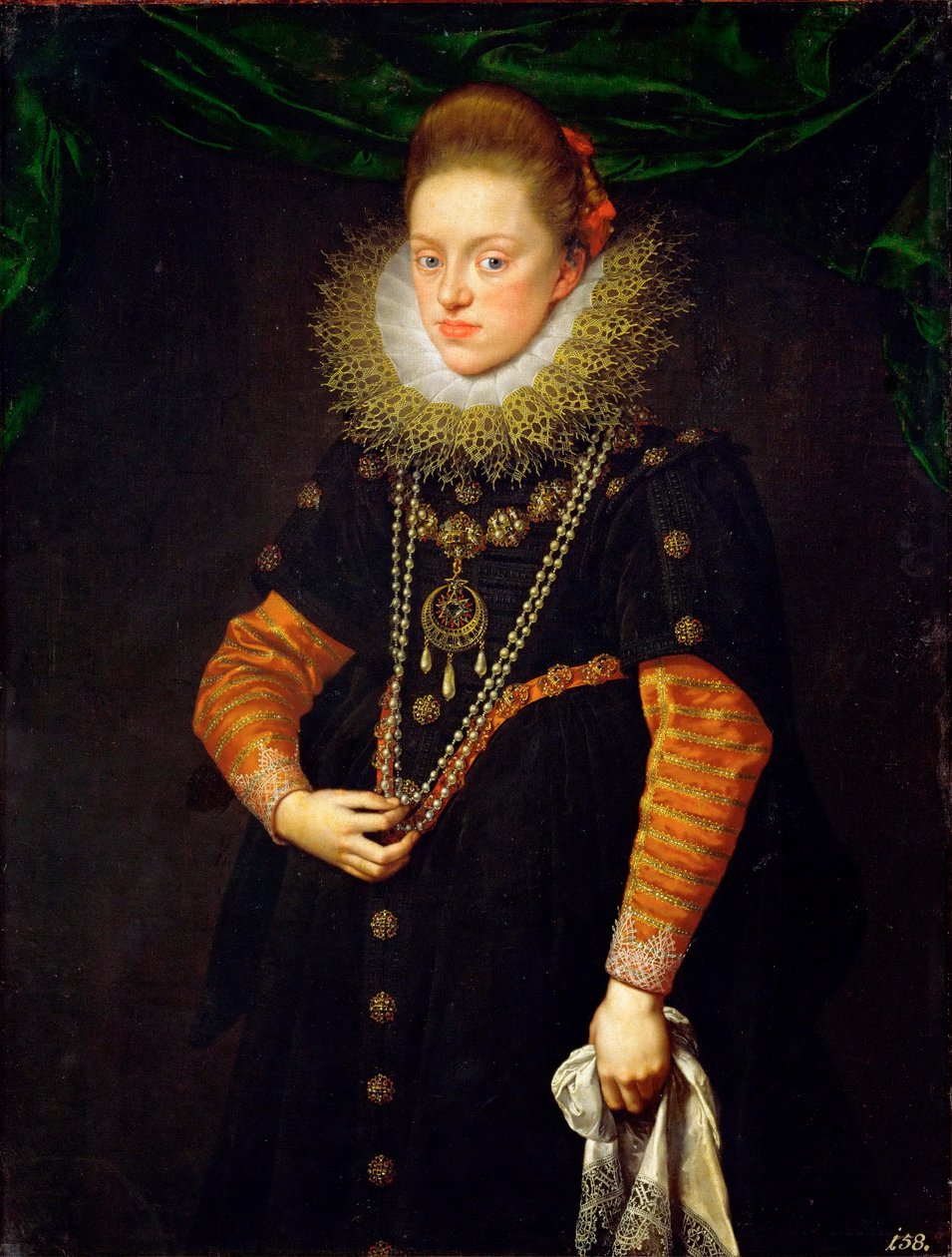 "" صورة لملكة بولندا كونستانس النمسا (1588-1631) "(صورة كونستانس النمسا (1588-1631) ، ملكة بولندا) لوحة لفرانس بوربوس الأصغر (1569-1622) ، حوالي 1603 - زيت على قماش خافت 114x87 سم قلعة أمبراس ، إنسبروك بواسطة فرانس بوربوس