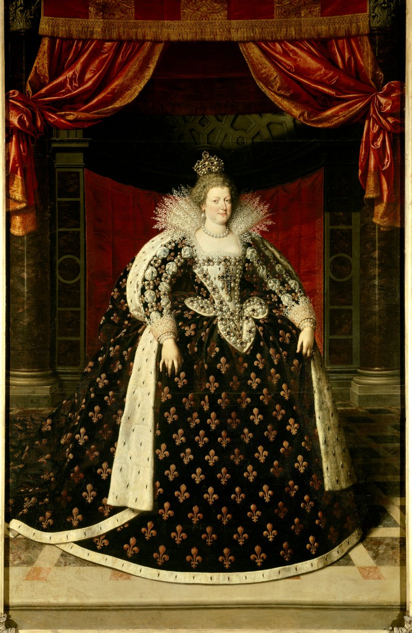 صورة كاملة الطول لملكة ماري دي ميديسي (1573-1642) ملكة فرنسا لوحة لفرانس بوربوس لو جون (فرانسوا (فرانز) بوربوس بواسطة فرانس بوربوس