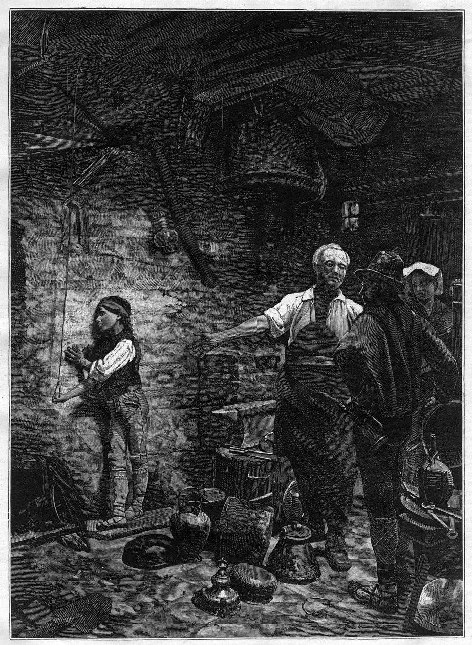 صورة لجيوشينو (جيوشينو) روسيني (1792-1868) ، مؤلف موسيقي إيطالي في ورشة Boilermaker - نقش بعد اللوحة التي رسمها فرانز ميرتس (1836-1896) بواسطة فرانس مييرتس