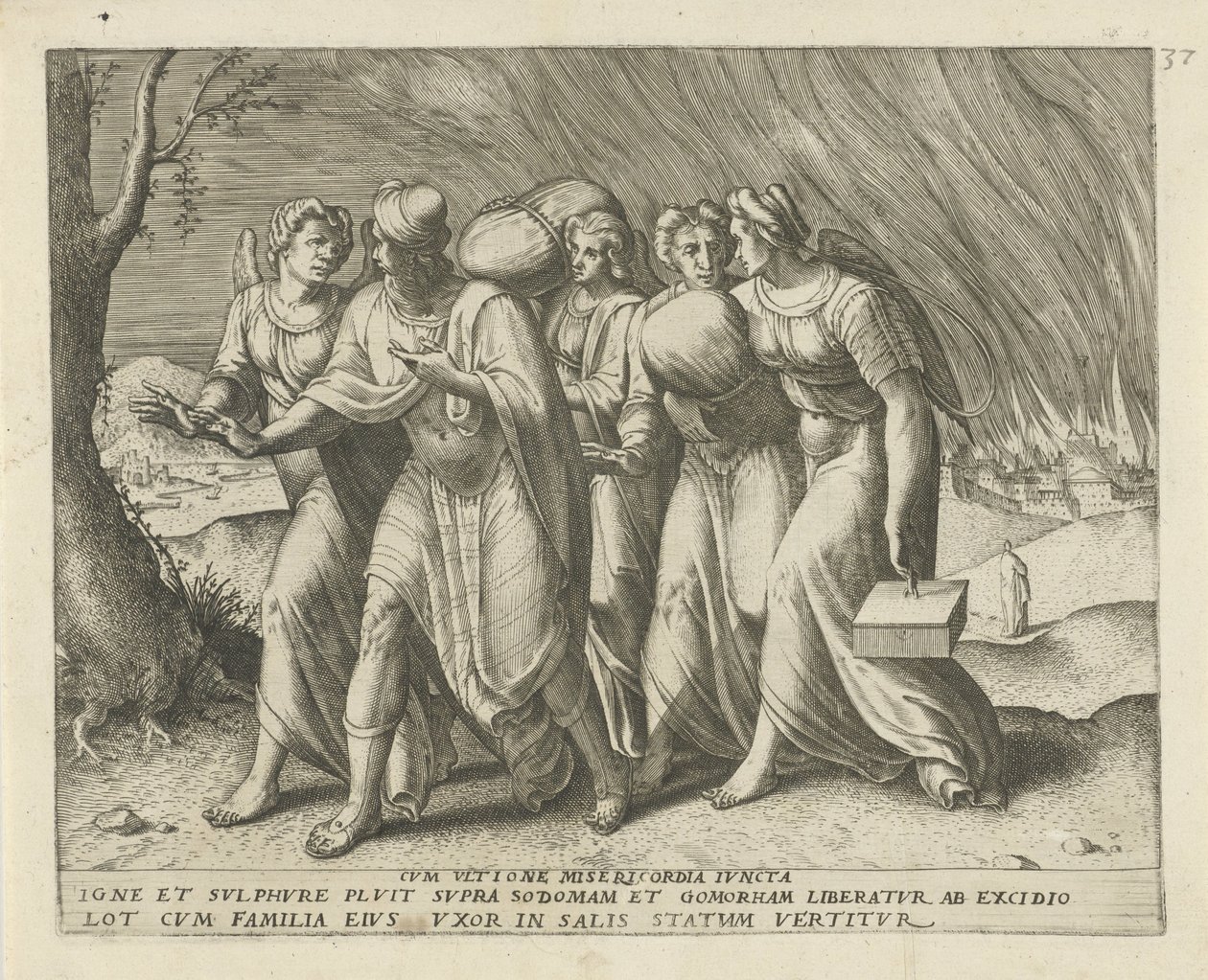 لوط يترك سدوم بالانتقام مرتبط بالرحمة (العنوان على الشيء) Geschiedenis van Lot (عنوان المسلسل) بواسطة فرانس مينتون