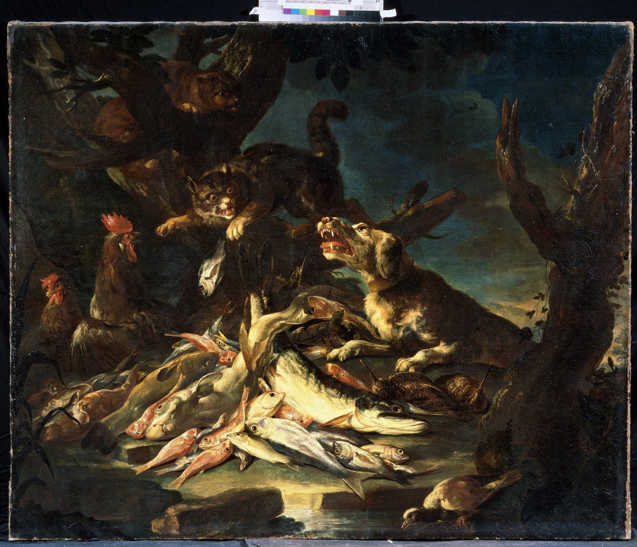 الحوت (السمك). لوحة لفرانس سنايدرز (1579-1657). زيت على قماش بواسطة فرانس سنايدر أو سنايدر