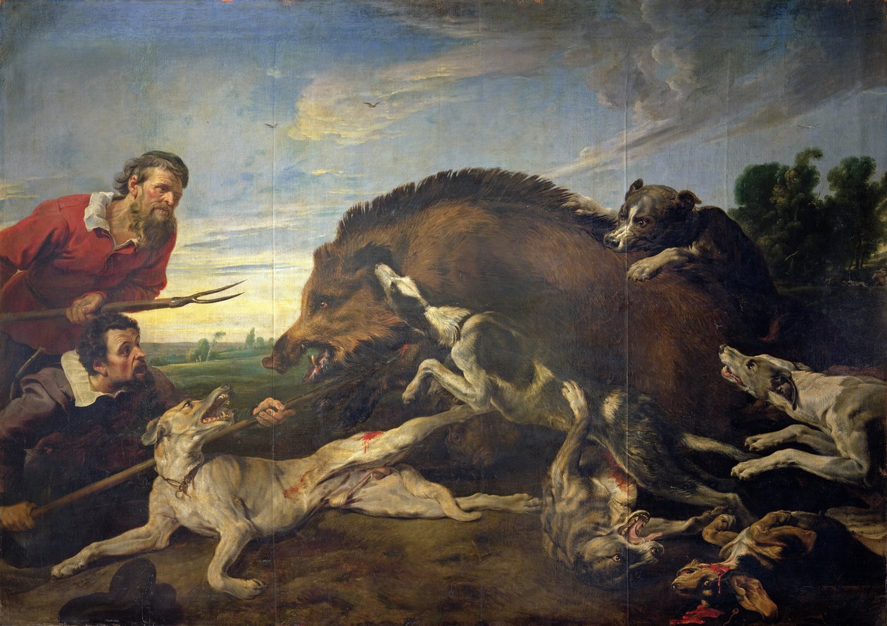 The Wild Boar Hunt ، c.1640 بواسطة فرانس سنايدر أو سنايدر