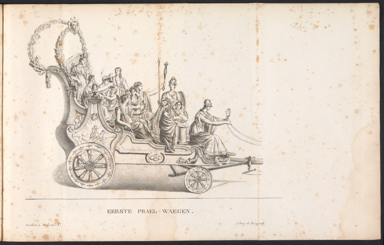 أول تعويم في موكب القديس رومبوت ، 1825 First Prael-Waegen (العنوان على الكائن) بواسطة فرانس فيرفلويت