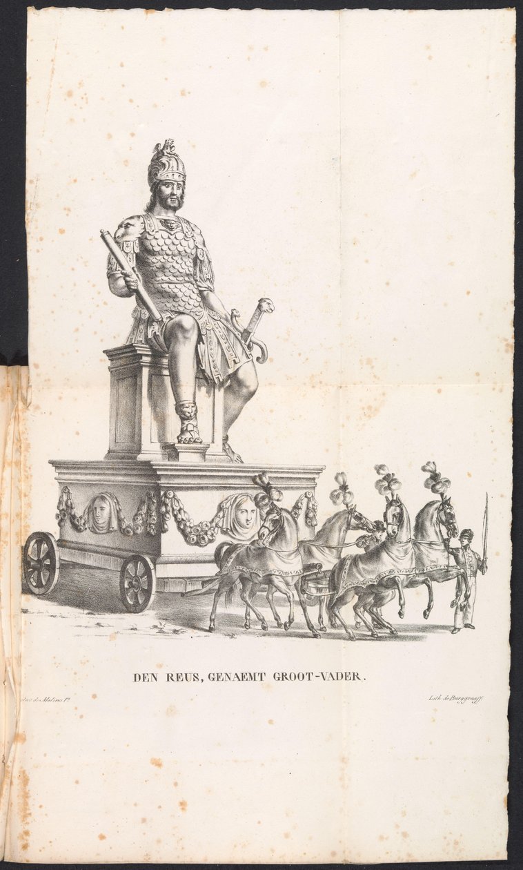 الجد العملاق في موكب القديس رومبوت ، 1825 Den Reuse ، يسمى Grand-Father (العنوان على الكائن) بواسطة فرانس فيرفلويت