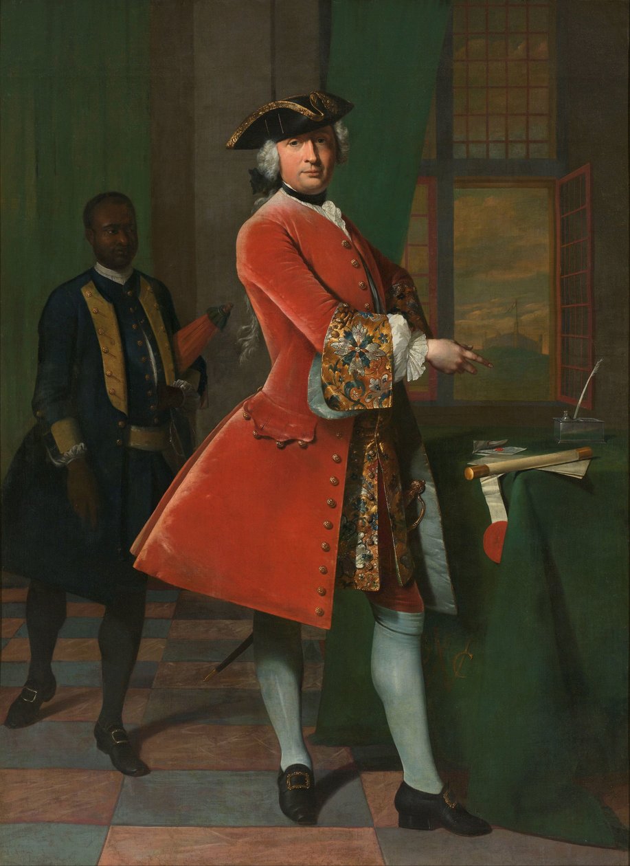 صورة جان برانجر وخادم مُستعبد بواسطة Frans van der Mijn