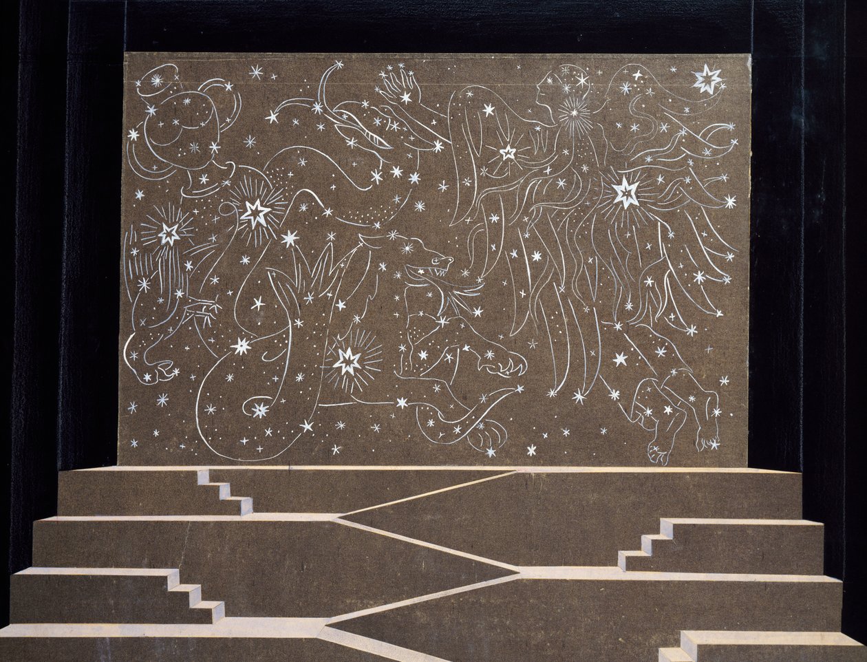 Scenography by Frantisek Kysela (1881-1941) for The Magic Flute by Wolfgang Amadeus Mozart بواسطة فرانتيشيك كيسيلا
