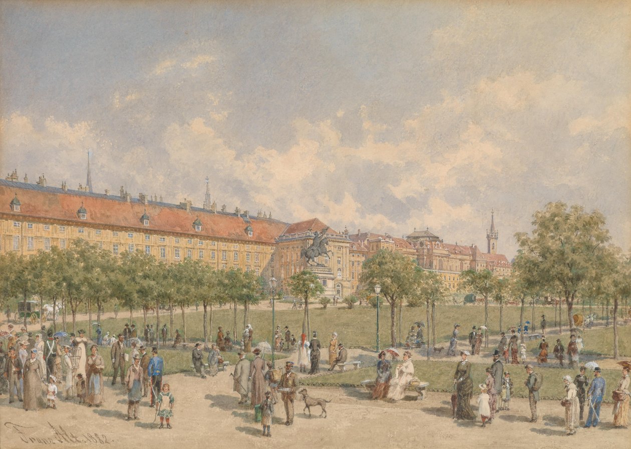 Heldenplatz في فيينا مع إطلالة على جناح Leopoldin في هوفبورغ بواسطة فرانز البديل