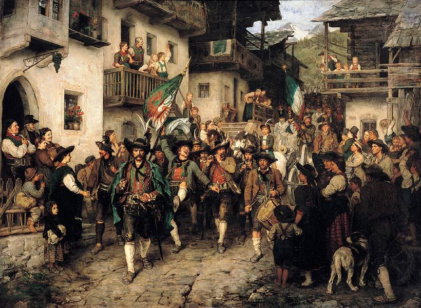 عودة العاصفة الارضية التيرولية في حرب 1809 بواسطة فرانز ديفريجر