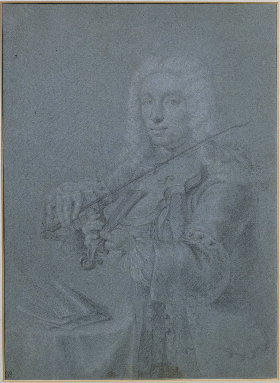 صورة فرانشيسكو فيراسيني (1690-1768) ، عازف كمان إيطالي (قلم رصاص وطباشير) بواسطة فرانز فرديناند ريختر