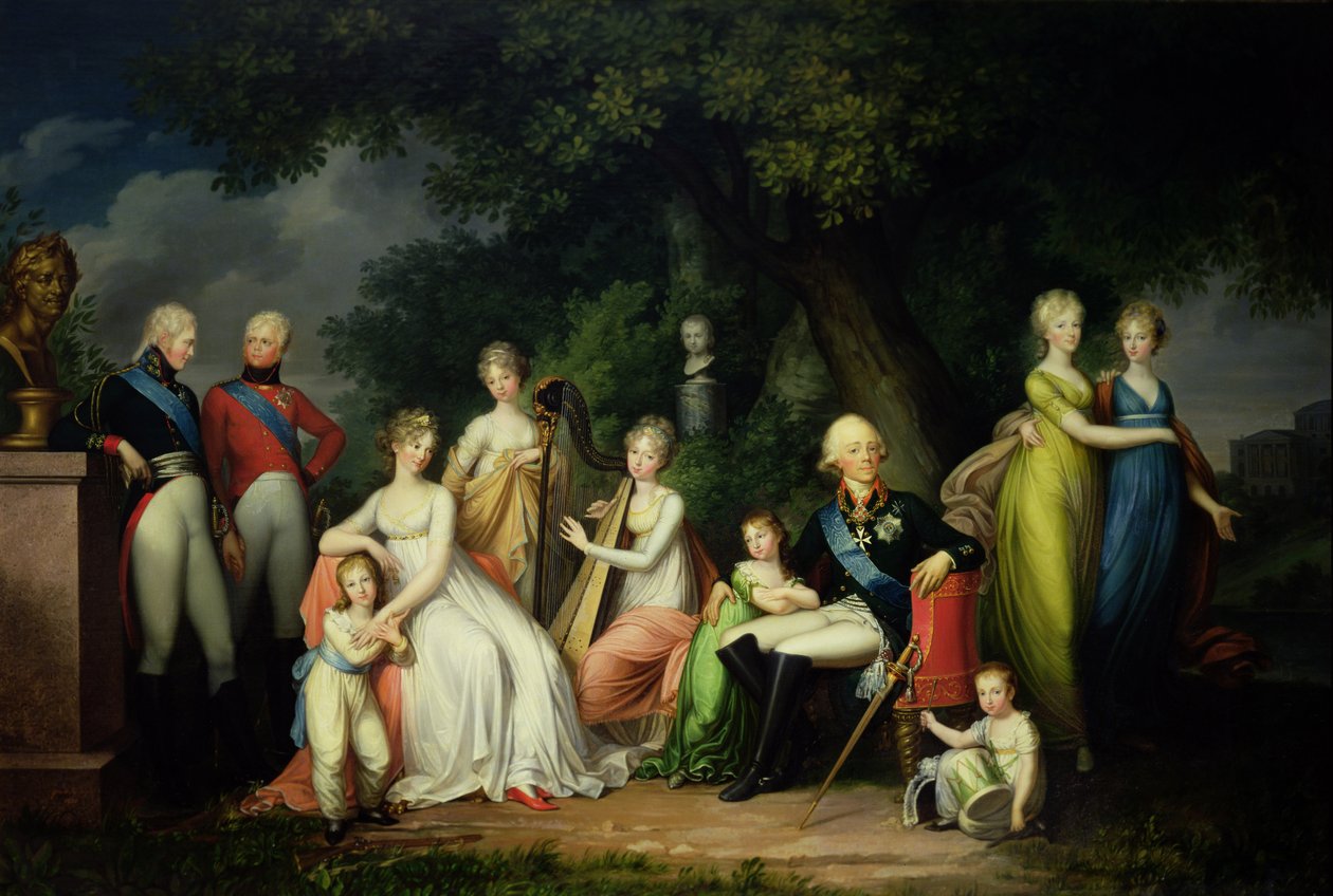 بول الأول (1754-1801) ، ماريا فيودوروفنا (1759-1828) وأولادهم ، c.1800 بواسطة فرانز جيرهارد فون كويلجن