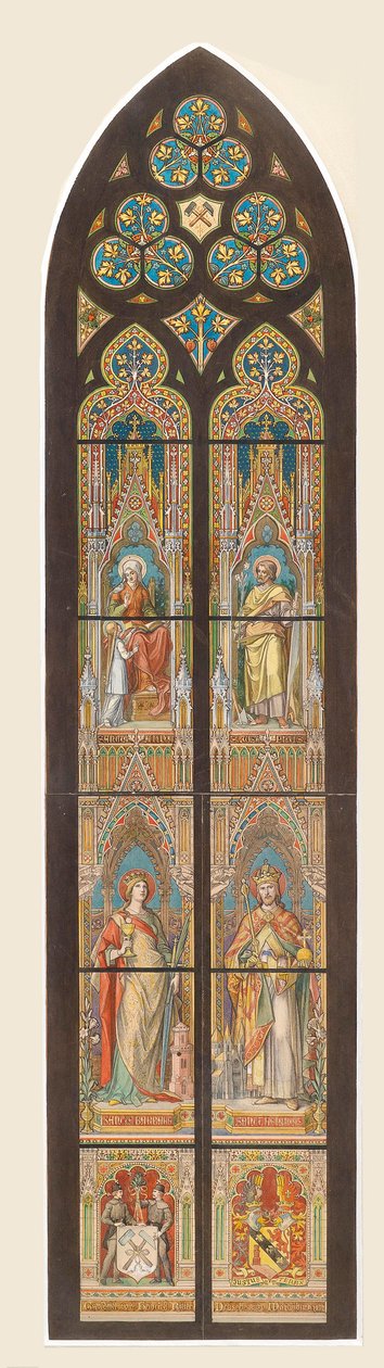 تصميم نافذة من الزجاج الملون Votivkirche ، فيينا بواسطة فرانز جوبست