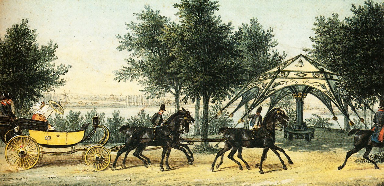 الخيمة في بارك كلاين-جلينيك ، حوالي عام 1840 ، فرانز كروجر بواسطة فرانز كروجر
