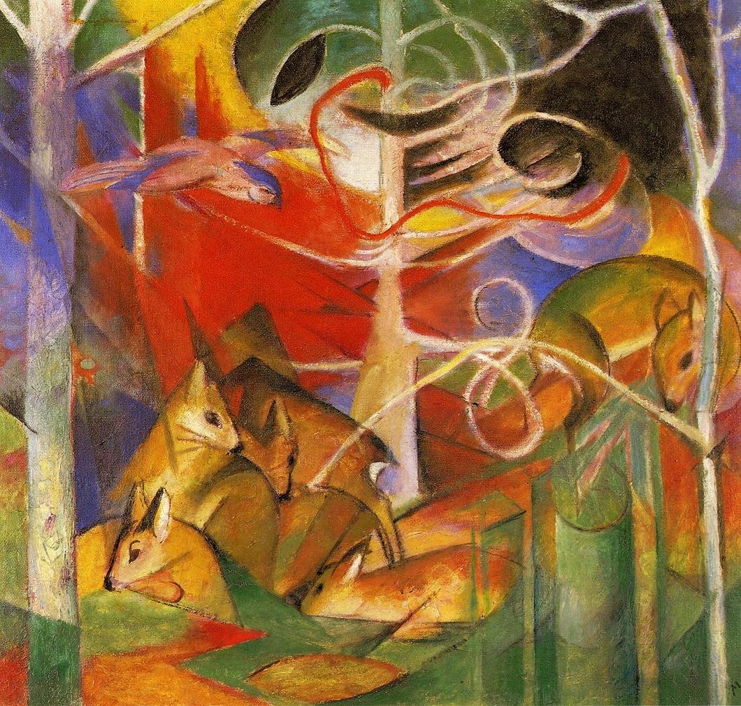 الغزلان في الغابة بواسطة فرانز مارك