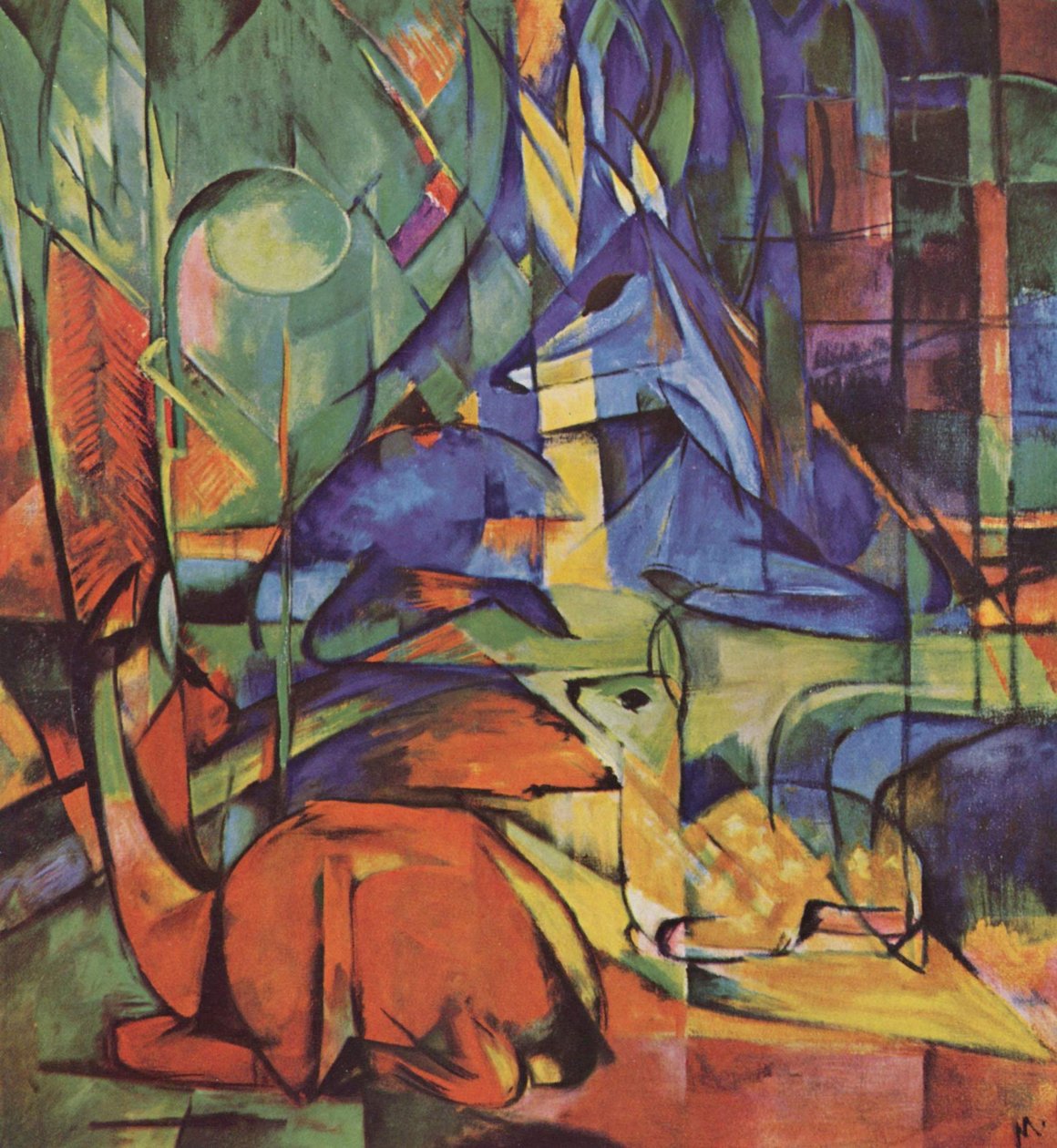 الغزلان في الغابة بواسطة فرانز مارك