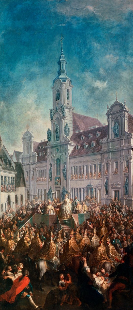 تتويج الإمبراطورة ماريا تيريزا من النمسا (1717-80) في Pressburg ، 1768 بواسطة فرانز مسمر