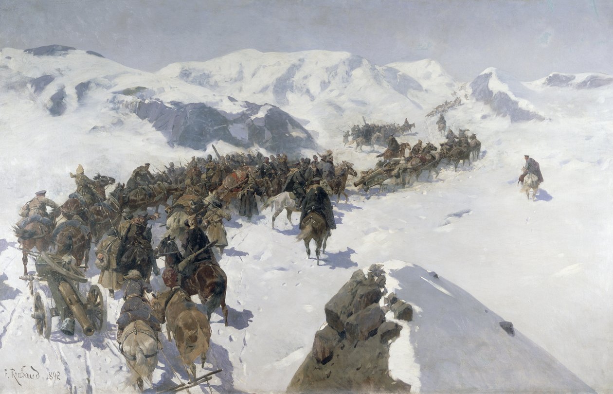 الكونت Argutinsky عبور سلسلة القوقاز ، 1892 بواسطة فرانز روبود