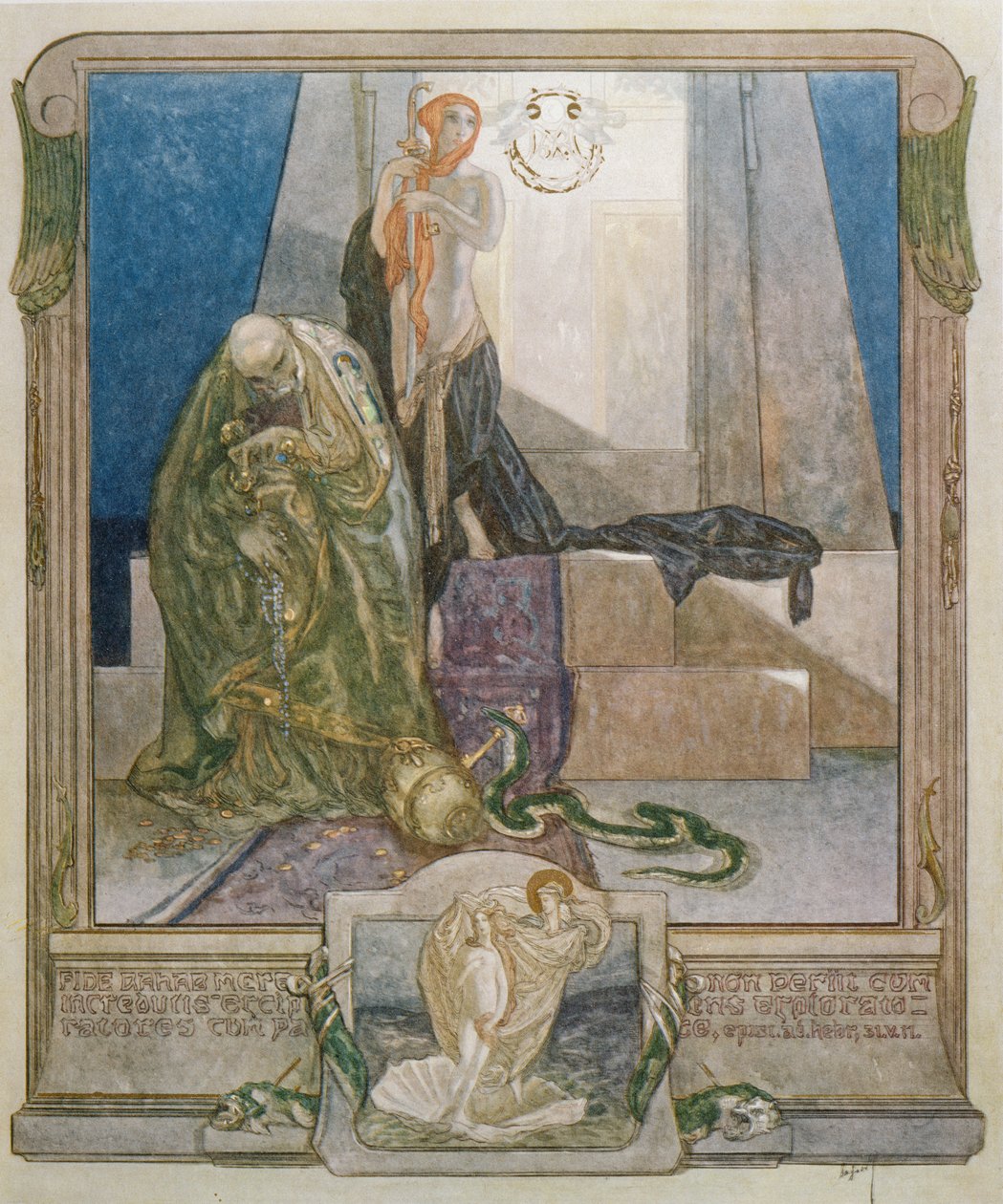 رسم توضيحي من الكوميديا الإلهية لدانتي ، الجنة ، كانتو التاسع ، 1921 بواسطة فرانز فون بايروس