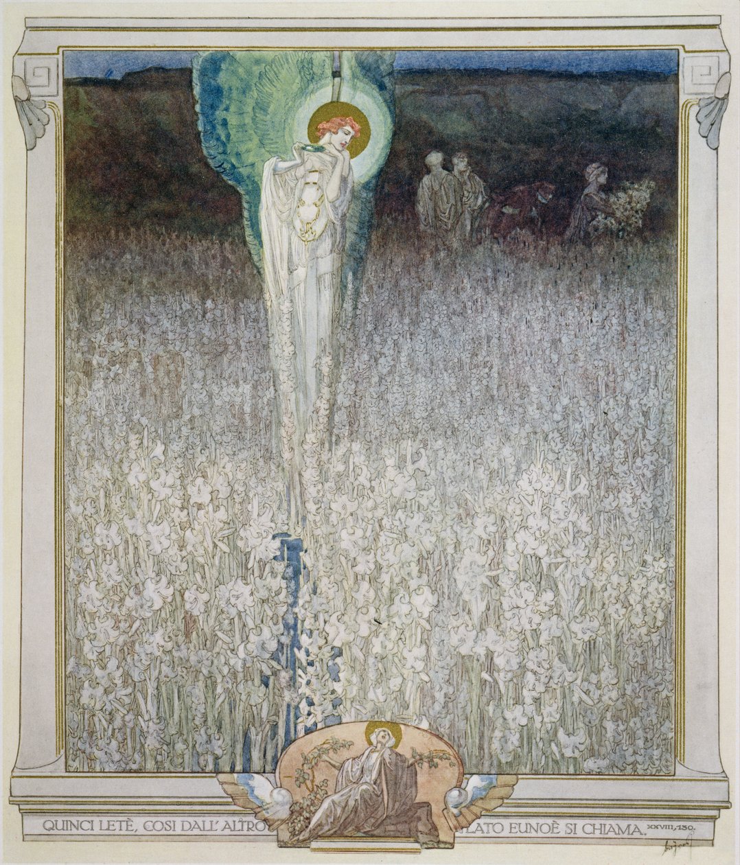 رسم توضيحي من الكوميديا الإلهية لدانتي ، المطهر ، كانتو الثامن والعشرون: 130 ، 1921 بواسطة فرانز فون بايروس