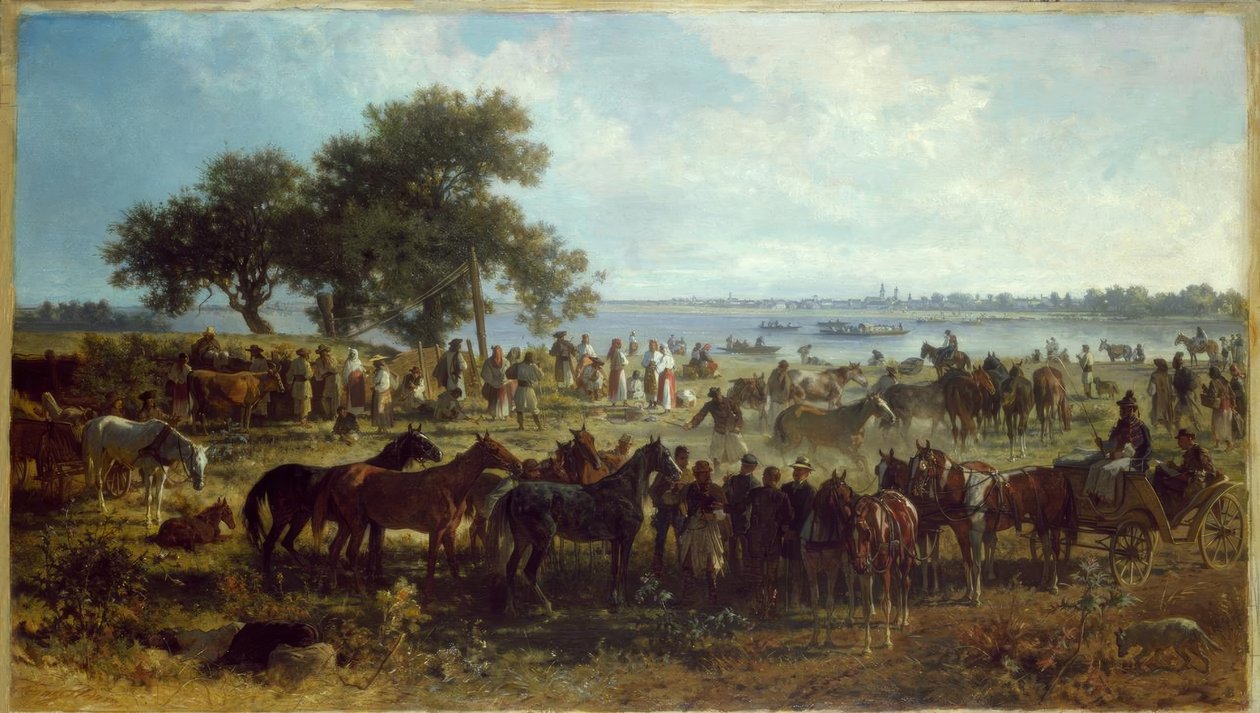 F.Adam ، عبارة السفينة على ضفاف Tisza بواسطة فرانز آدم