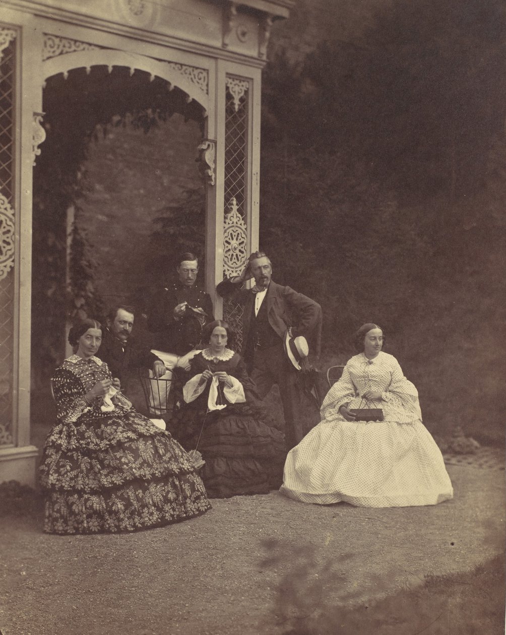 [صورة لثلاث نساء ورجال في حديقة] ، 1850 - 60. بواسطة فرانز انطوان