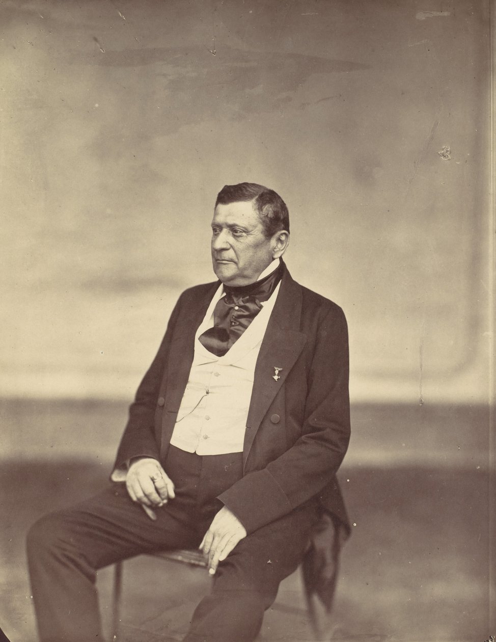 [رجل جالس في سترة بيضاء ومعطف غامق] ، 1850 - 60. بواسطة فرانز انطوان