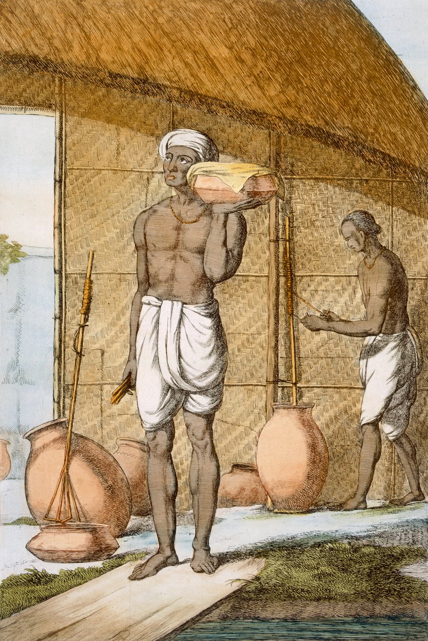 رجل زبدة ، من "الهندوس ، أو وصف أخلاقهم وأزيائهم واحتفالاتهم" ، c.1808-12 (النقش الملون) بواسطة فرانز بالتازار سولفينز