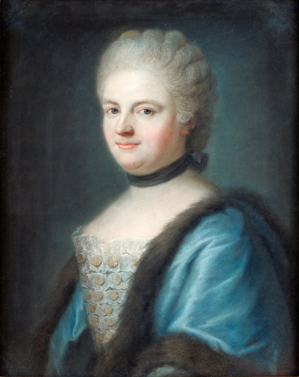 صورة لماري ليزكزينسكا ، ملكة فرنسا (1703-1768) ، باستيل على لوح بريستول بقلم ف. فري - مجموعة خاصة بواسطة فرانز برنارد فراي