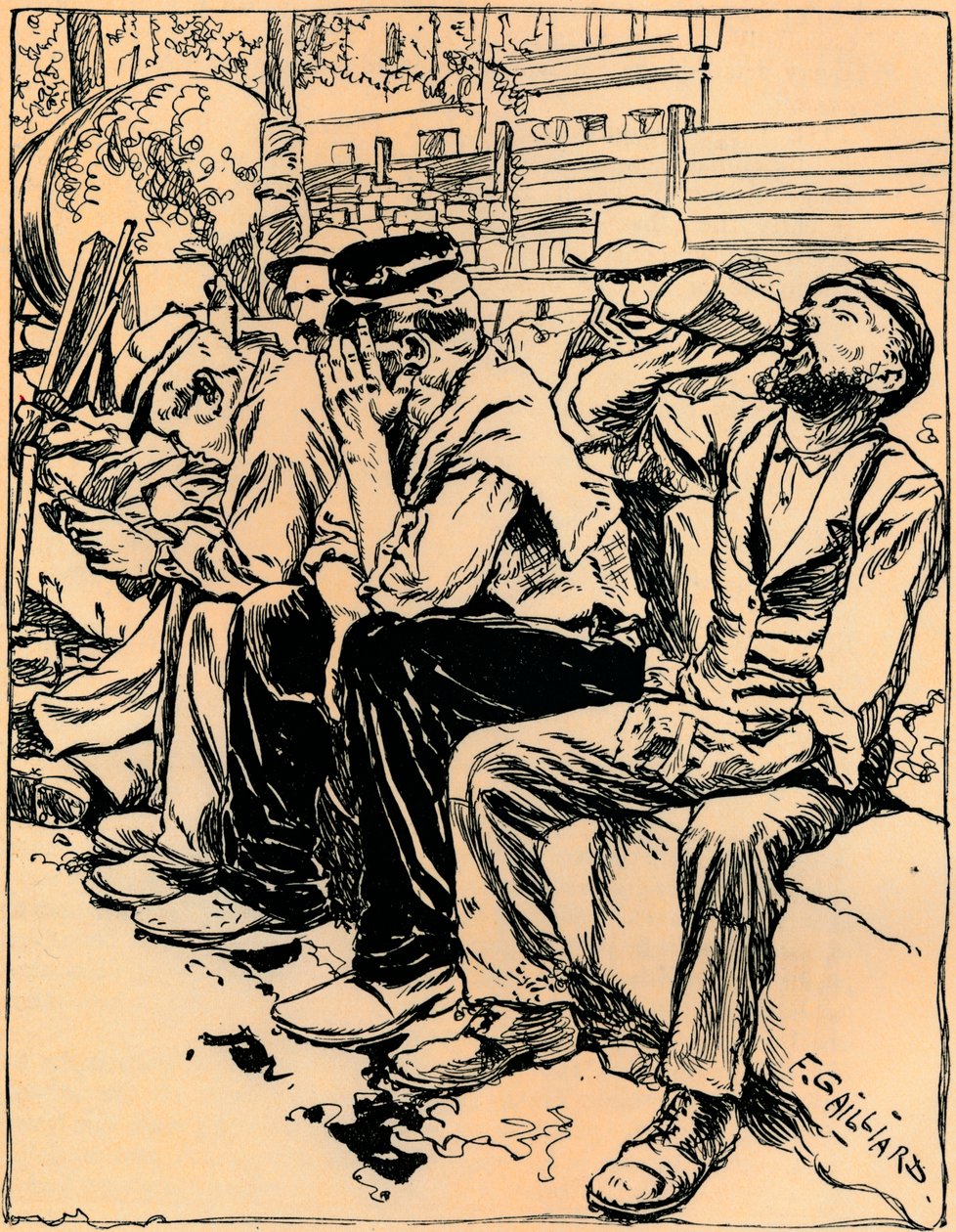 العمال في العشاء ، c1900 بواسطة فرانز جاليارد