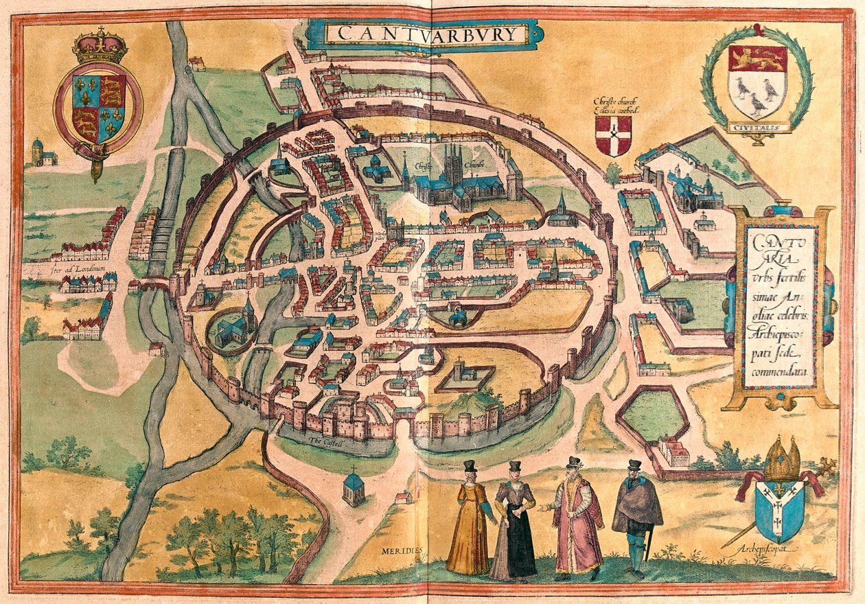 Canterbury, England (engraving بواسطة فرانز هوجينبرغ