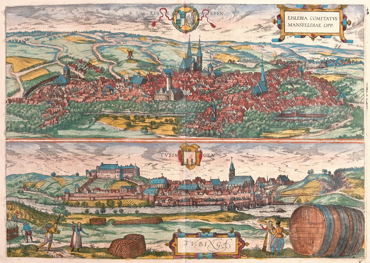 Eisleben and Tubingen ، ألمانيا (نقش بواسطة فرانز هوجينبرغ