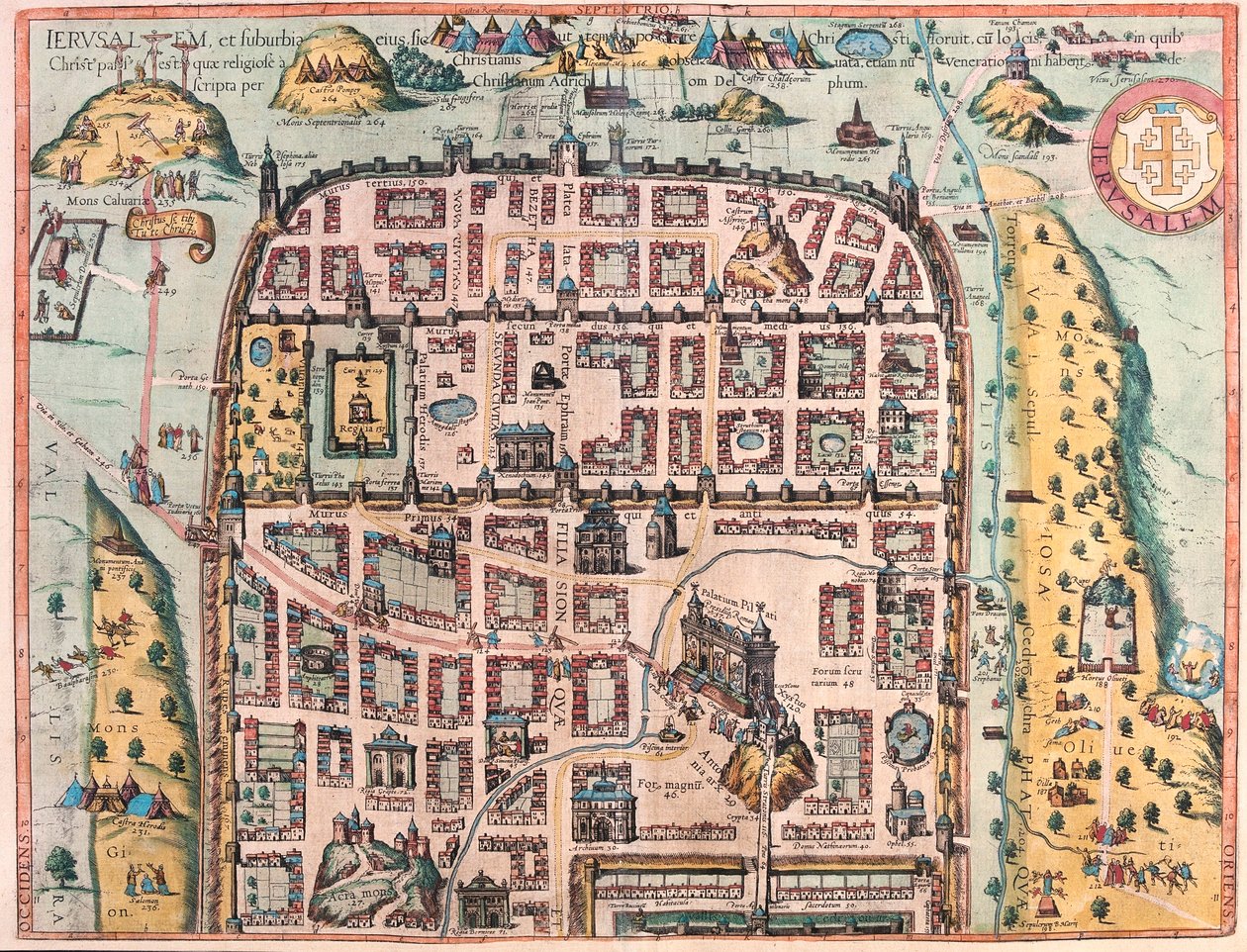 القدس (مغادرة 1) ، إسرائيل (نقش بواسطة فرانز هوجينبرغ