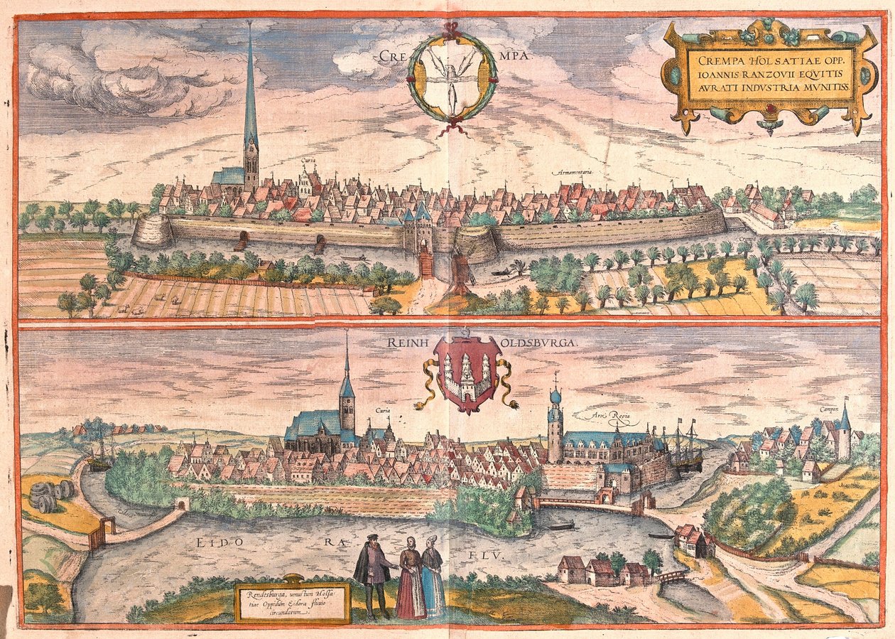 Krempe و Rendsburg ، ألمانيا (نقش بواسطة فرانز هوجينبرغ