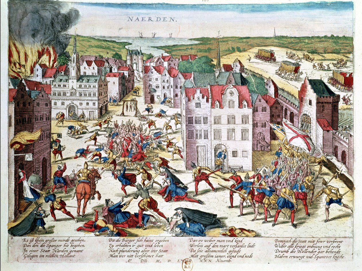 مذبحة في فلاندرز خلال حكومة فرناندو ألفاريز دي توليدو (1508-82) دوق ألبا ، 30 نوفمبر 1572 بواسطة فرانز هوجينبرغ