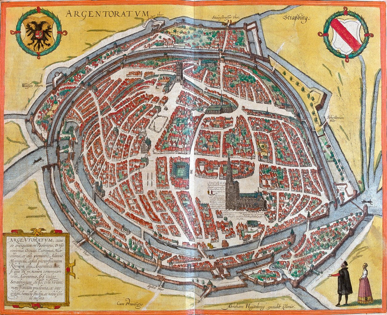 Plan de Strasbourg (ستراسبورغ) ، فرنسا (etchings بواسطة فرانز هوجينبرغ