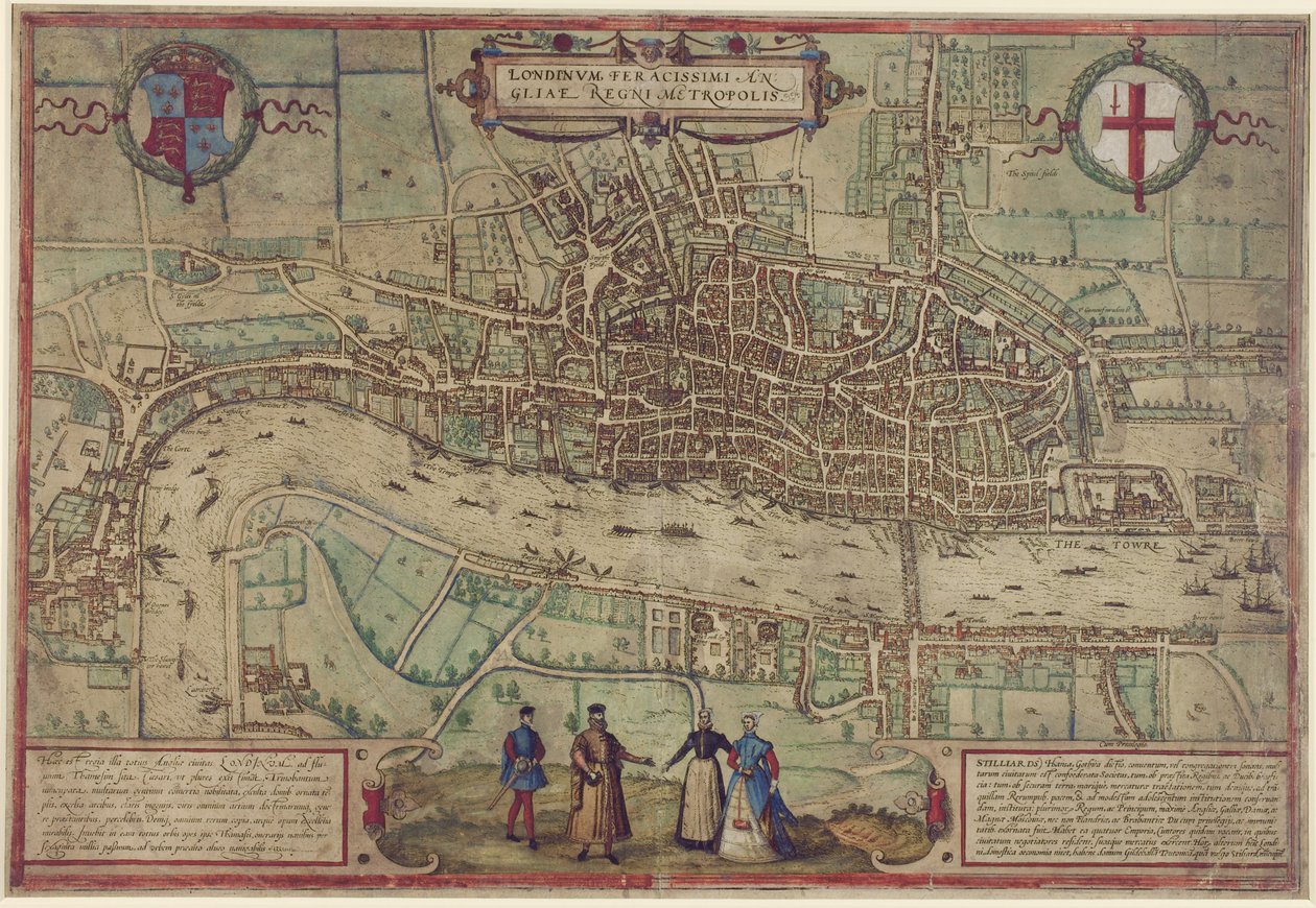 خطة لندن من &39;World ، المجلد. 1 ، 1572 (النقش الملون على الورق) بواسطة فرانز هوجينبرغ