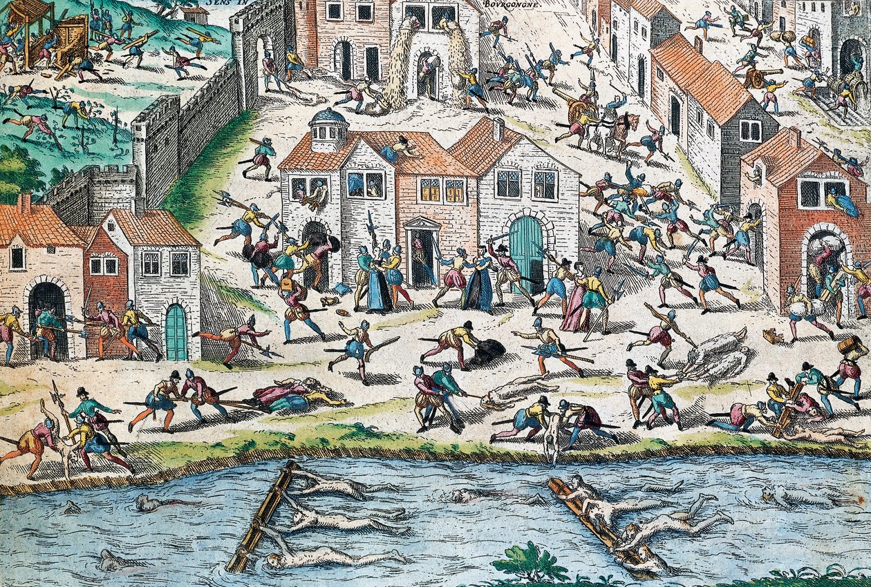 مشهد من الحروب الدينية الفرنسية ، نقش لفرانز هوغنبرغ (1535-1590) ، فرنسا بواسطة فرانز هوجينبرغ